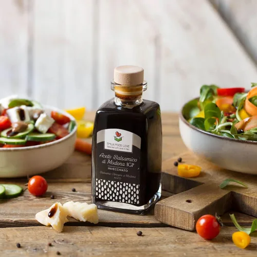 Vinagre Balsámico de Módena IGP Envejecido 8.5 fl.oz (8.5 fl oz) - Hecho en Italia - EMILIA FOOD LOVE - Aceto Balsamico di Modena IGP