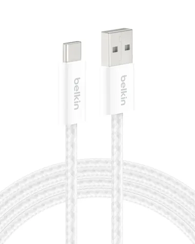 Vista 16 de Belkin Cable USB A a USB C, 3.3 pies, 15 W, cargador tipo C, cable de carga para iPhone, suave, trenzado, flexible para iPhone 17 y 16, Galaxy S25