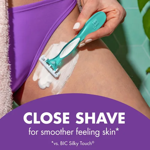 Vista 7 de BIC Soleil 4 Escape - Maquinillas de afeitar desechables para mujer con 4 cuchillas, afeitado cómodo, mango perfumado lavanda y eucalipto