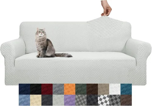 Vista 57 de YEMYHOM - Funda para sofá con diseño de jacquard, funda de gran elasticidad para sala de estar, funda de sillón a prueba de perros y gatos
