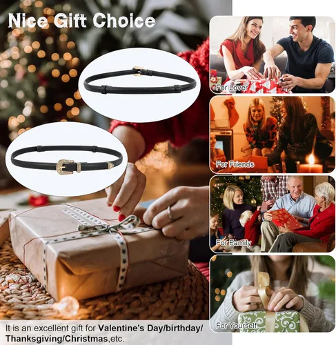 Vista 34 de SUOSDEY Cinturones ajustados occidentales de moda para mujer, cinturón de cuero ajustable para vestidos con hebilla vintage