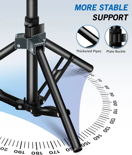 Vista 6 de Lusweimi Trípode de soporte para proyector, soporte de computadora portátil ajustable de 56 pulgadas de altura con bandeja de 16 x 11 pulgadas