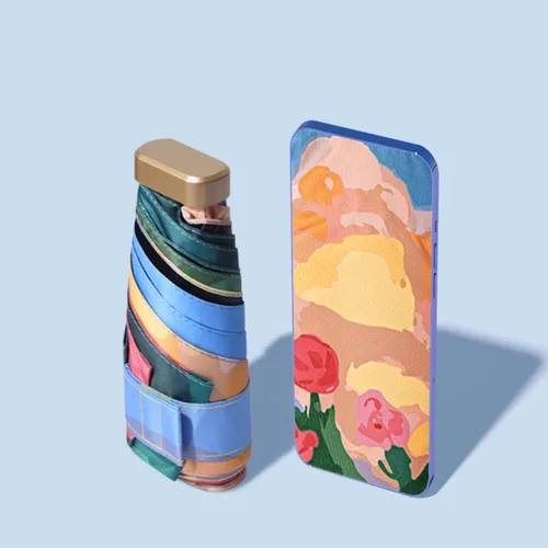 Vista 4 de ONDIAN Small and Convenient Capsule Sunny Umbrella Six Fold Sun Umbrella Vinyl Sunscreen Uv Umbrella Mini Folding Umbrella