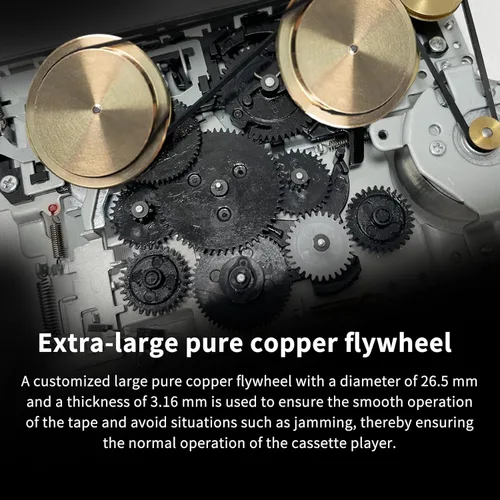 Vista 2 de Reproductor de casete estéreo con inversión automática y sonido claro, movimiento de rueda de cobre genial incorporado y auriculares, convertidor