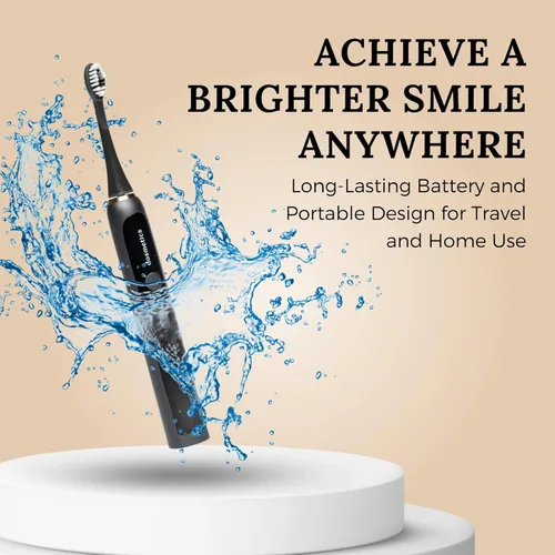 Vista 4 de Cepillo de dientes eléctrico para adultos, cepillo de dientes sónico con cabezales reemplazables y 15 modos de cepillado, cepillos de dientes