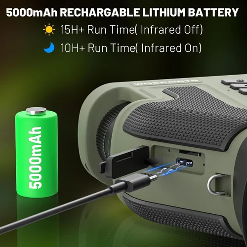 Vista 7 de WOSPORTS 4K Night Vision Goggles– 64GB TF Card, 10X Optical & 8X Digital Zoom, 1315FT Infrared Range, IPX Waterproof, Ideal for Camping