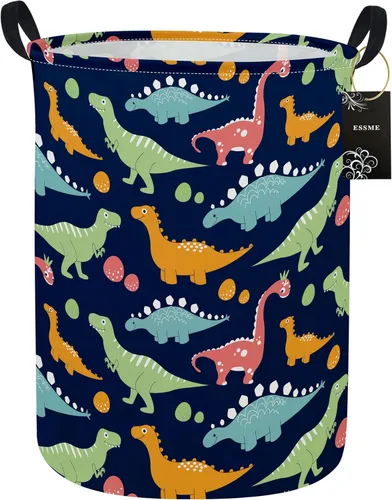Vista 8 de ESSME Cesta de ropa sucia con diseño de arcoíris, plegable para niños, con revestimiento de polietileno impermeable, cesta de guardería para niñas