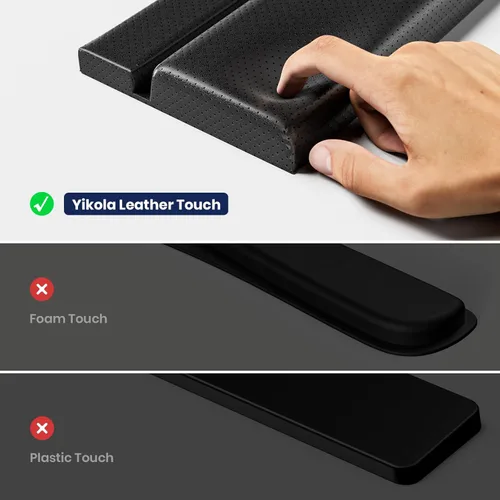 Vista 2 de Yikola - Soporte para teclado acrílico inclinado - Elevador de teclado con ajuste de altura de 3 niveles con reposa muñecas para escribir y trabajar