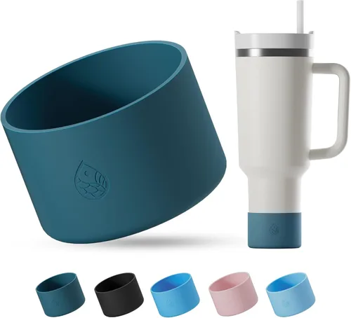 Vista 19 de REUZBL Funda de silicona para botellas Stanley de 20-40oz, termos Hydro Flask, termos Simple Modern, termo Iron Flask, termos similares, accesorio