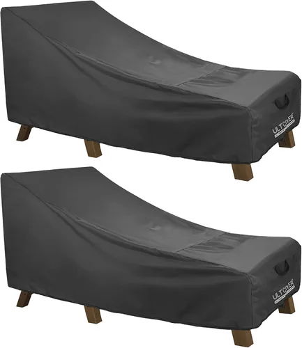 ULTCOVER Funda impermeable para silla de patio, resistente al aire libre, paquete de 2 unidades, 64 pulgadas de largo x 28 pulgadas de ancho x 30