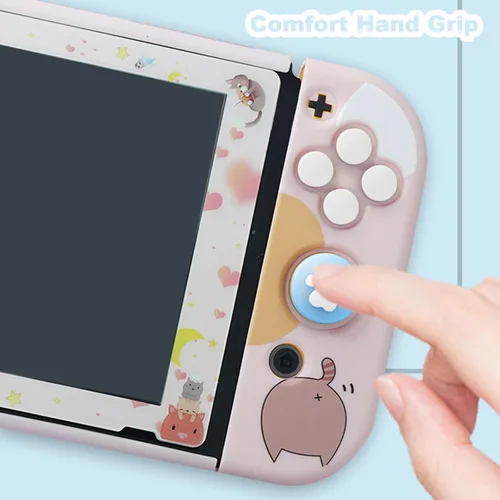 Vista 5 de Jusy Cross D-Pad - Juego de botones y empuñaduras para el pulgar, compatible con Nintendo SwitchOLEDSwitch Lite, bonitas tapas de silicona suave 3D