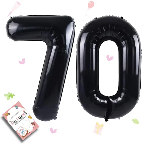 Vista 212 de Smlpuame - Globos grandes de 40 pulgadas de números del 0 al 9, globos numéricos para decoración de fiesta de cumpleaños, globos de helio