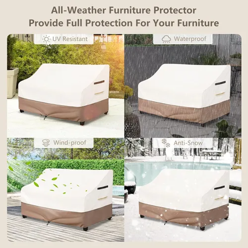 Vista 8 de Fundas para Muebles de Exterior Impermeables Funda para Sofá de Exterior de 3 Plazas, 79 pulgadas de ancho x 38 pulgadas de profundidad x 35