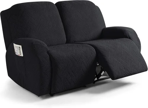 Vista 52 de Ruaozz Fundas de sofá reclinable, fundas para sillas reclinables, fundas de sofá para sofás reclinables con bolsillos, lavables, protector de Gris