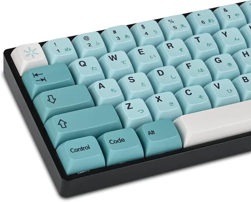 WHYSP XDA Keycaps Japanese 60 Percent PBT for 60% Mechanical Gaming Keyboard Blue Keycaps for Cherry MX Switches (Blue Ice)