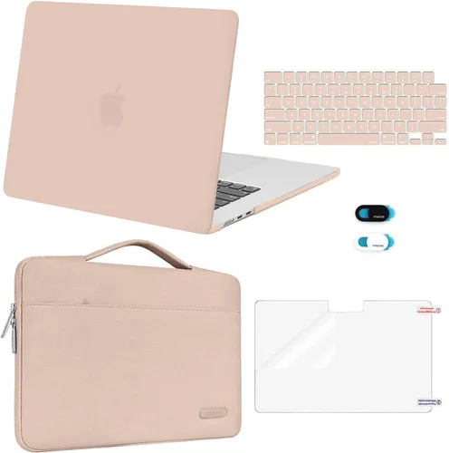 Vista 16 de MOSISO Compatible con MacBook Air de 15 pulgadas M5 2026 M4 2025 M3 M2 2024 2023 A3448 A3241 A3114 A2941, carcasa rígida protectora y funda