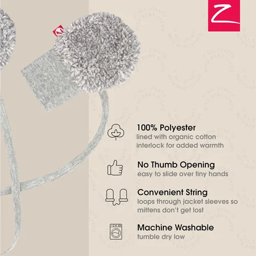 Vista 3 de Zutano Manoplas de forro polar para bebé niño