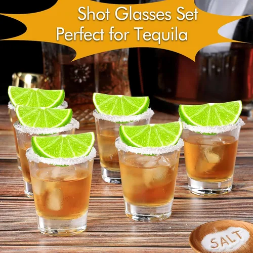 Vista 5 de SuproBarware Juego de 36 vasos de chupito de base pesada a granel de 2 onzas/2.0 fl oz redondos para espresso, whisky, licores y tequila