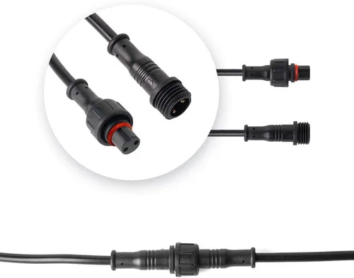 Vista 7 de 1 cable de extensión IP65 de 3.28 pies, 3.3 ft, 2 pines, 22 AWG, con conectores macho-hembra en ambos extremos para tira LED de un solo color 5630