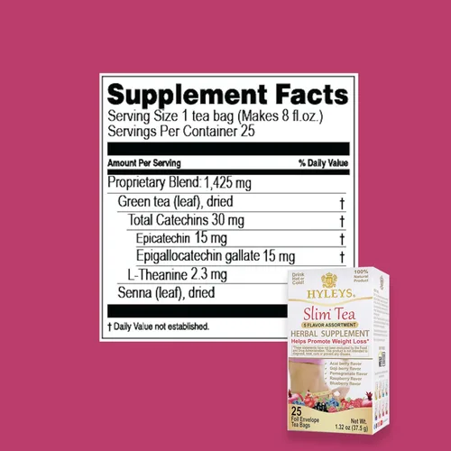 Vista 11 de HYLEYS Slim Tea Surtido de 5 sabores - Suplemento de hierbas para la pérdida de peso, limpieza y desintoxicación - 25 bolsas de té (paquete de 1)