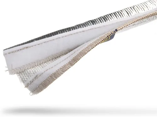 Vista 6 de Thermo-Tec 14030 Express Sleeve Aluminized Hose and Wire Protection, 3' x 1/2"- 1" I.D. , Plata
