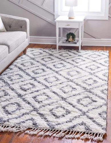 Vista 14 de Unique Loom Hygge Shag Collection - Alfombra rectangular de 2 pies 2 pulgadas x 3 pies 1 pulgada, color blanco y negro