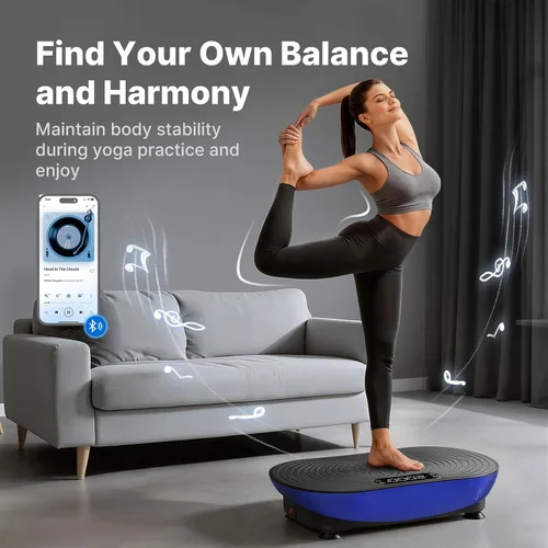 Vista 4 de MERACH Máquina de ejercicios con placa de vibración, plataforma vibratoria para drenaje linfático, pérdida de peso, activación muscular