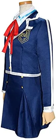 Vista 4 de Disfraz de espada de anime en línea SAO Yuuki Asuna para uniforme escolar, disfraz de Halloween para mujer y niña