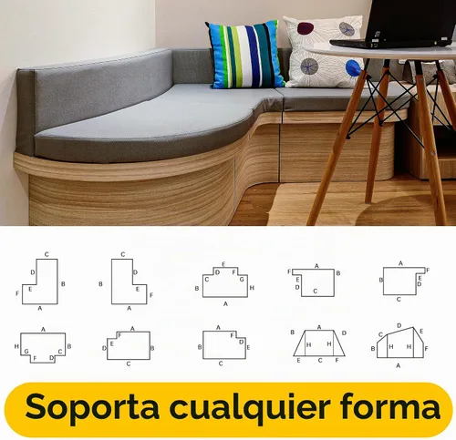 Vista 6 de Suavidad y dureza de asiento personalizadas, cojín de banco personalizado, cojines de banco para muebles de interior/exterior, 6 estilos