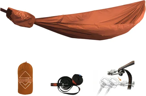 Vista 9 de Onewind Hamaca de campamento ultraligera de 11 pies, hamaca portátil con 2 correas de árbol de 12 pies, hamaca ligera de nailon Ripstop 40D de 1.7