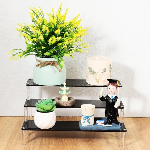 Vista 9 de Cabilock Soporte elevador de acrílico con niveles para figuras, juguetes y organizador de tocador