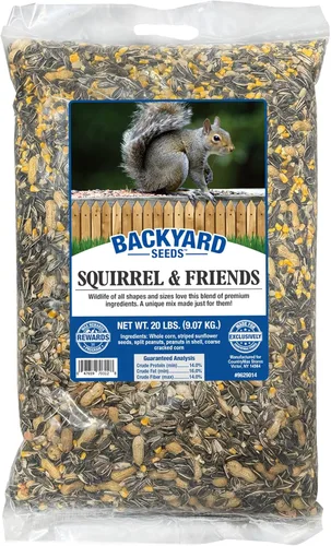 Vista 9 de CountryMax Backyard Seeds Mezcla de alimentos de ardilla y ardilla, bolsa de 8 libras, mezcla de vida silvestre premium con semillas de girasol