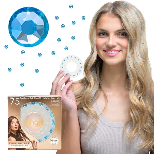 Vista 18 de blinger® Paquete de recarga de cristales brillantes – como se vio en Shark Tank 5 discos – 75 cristales de vidrio de corte preciso Accesorios