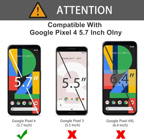 Vista 2 de OMOTON Paquete de 4 protectores de pantalla para Google Pixel 4 (5.7 pulgadas), vidrio templado, resistente a los arañazos, solo cubierta de área