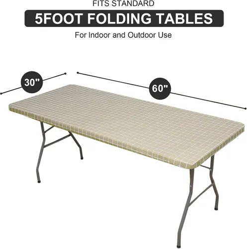 Vista 324 de Mantel rectangular, manteles de plástico elásticos ajustables con parte trasera de franela para mesas de 4 pies, manteles de vinilo impermeables