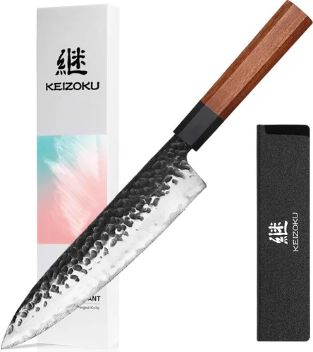 Gyuto - Cuchillo de chef japonés de 8 pulgadas, ultra afilado, 3 capas, 9CR18MOV, cuchillos de cocina de acero de alto carbono, cuchillo de cocina