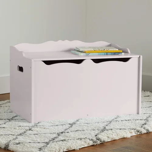Vista 8 de Amazon Basics Caja de juguetes para niños, baúl organizador de madera, gris, 30 x 18 x 19 pulgadas