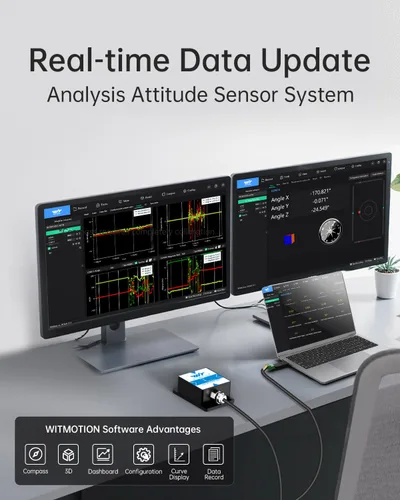 Vista 8 de [Acelerómetro de grado industrial+inclinómetro] HWT901B-TTL MPU9250 Giroscopio de 9 ejes+Ángulo (XY 0.05° Precisión)+Brújula digital+presión