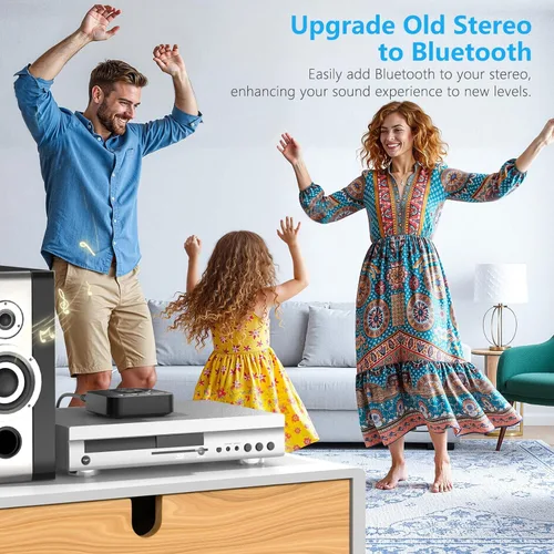 Vista 5 de 1Mii B06HD+ receptor LDAC Bluetooth 5.3 de alta resolución para estéreo doméstico, adaptador de audio Bluetooth de alta fidelidad con pantalla, DAC