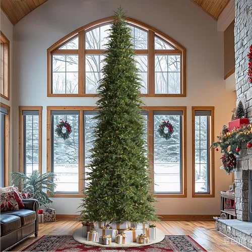 Vista 12 de Glitzhome Árbol de Navidad preiluminado, abeto artificial realista de 7.5 pies con 1,668 puntas y 680 luces centelleantes C3, 10 funciones de Aspen
