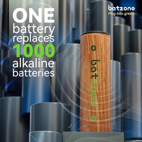 Vista 2 de Paquete de 4 baterías AA recargables, baterías de litio de 2220 mWh AA, baterías AA dobles de 1.5 voltios, tiempos de ciclo de hasta 1000+ con cable