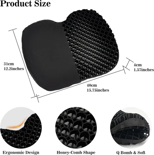Vista 2 de Kayak Seat Cushion, Anti Slip Gel Seat Cushion for Long Sitting on Boat, Canoe, Sup, Chair