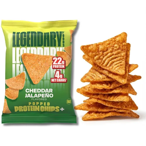 Vista 8 de Legendary Foods Chips de proteína con sabor a nacho con queso – Estilo tortilla estallada – 22 g de alto contenido en proteínas, 4 g