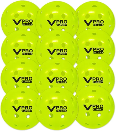 Vista 8 de Vulcan Pelota oficial de pickleball VPRO Flight Outdoor de The PPA Tour & MLP Paquete de bolas de 3, 6, 12, 36 y 100 Amarillo de alta