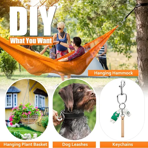 Vista 3 de Ganchos giratorios grandes para perno de ojo, 2 piezas, resistentes de un solo extremo, broches de presión de gatillo de grado marino 316, cierre