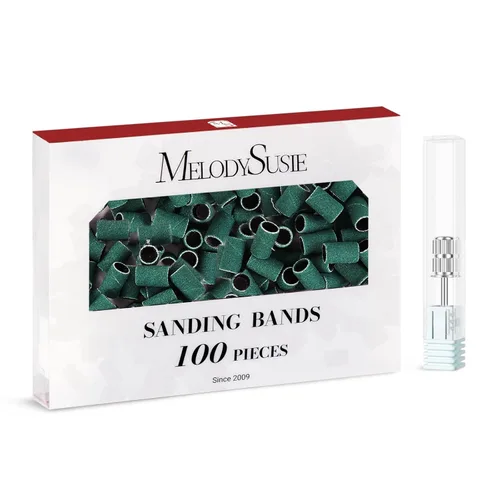 Vista 28 de MelodySusie - Broca de mandril de cristal para uñas, 3/32'' de fácil extracción, brocas para uña con bandas de lijado, adecuadas para uñas Rosa
