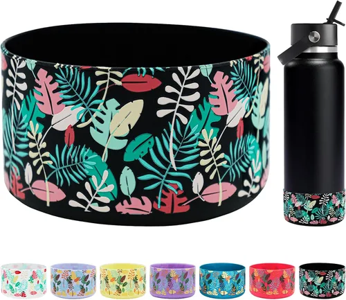 Vista 13 de HEYSKAY Bota protectora de silicona para botella de agua Hydro Flask, botella de agua de boca ancha, protector inferior de silicona antideslizante