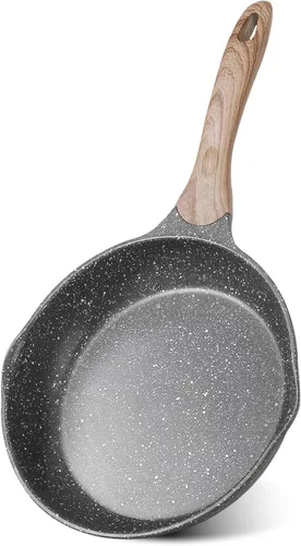 Vista 13 de JEETEE Sartén antiadherente de 8 pulgadas, utensilios de cocina con revestimiento de piedra, sartén antiadherente para tortilla con mango resistente