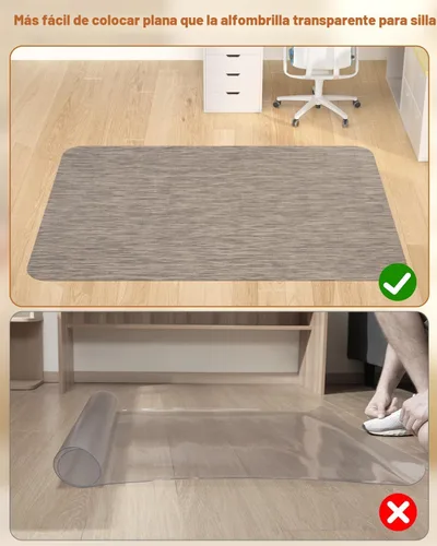 Vista 5 de Blvornl Alfombrilla para Silla de Oficina para Suelo de Madera Dura, 35.4"×47.2" Alfombrilla de Escritorio para Computadora para Madera Dura Negro