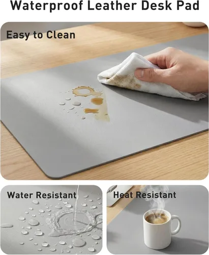 Vista 551 de Aothia Protector de escritorio de cuero, alfombrilla para mouse, alfombrilla de escritorio de oficina, 31.5 x 15.7 pulgadas, secante de escritorio